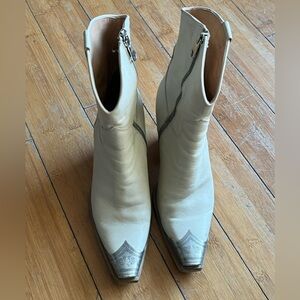 Free people Brayden Western Boots off white Sz 8.5 in great condition